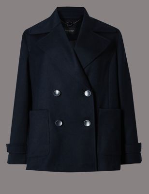 Double Breasted Loose Fit Peacoat